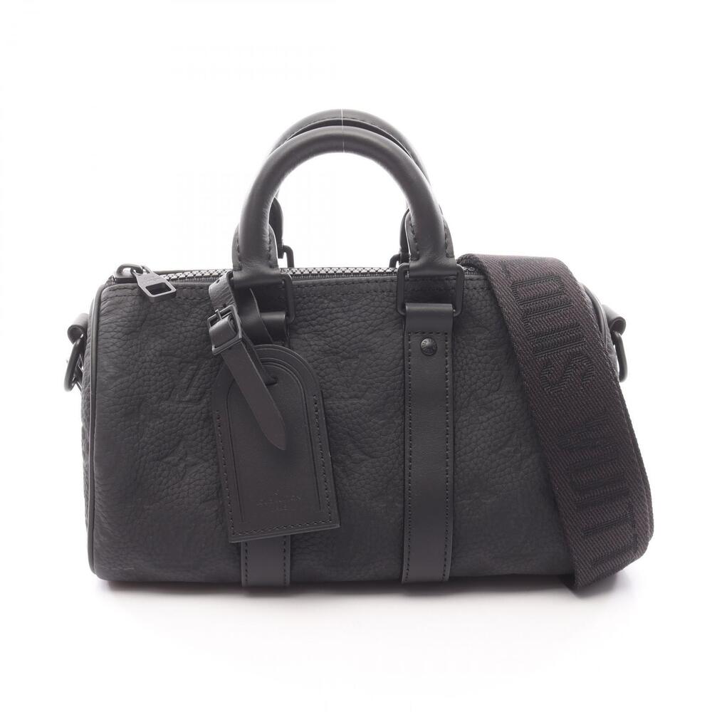 Louis Vuitton Keepall Bandouliere Handbag Leather Monogram Taurillon Black